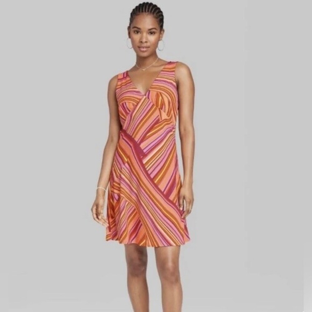 NWT Wild Fable orange and pink Y2K retro dress size XXL